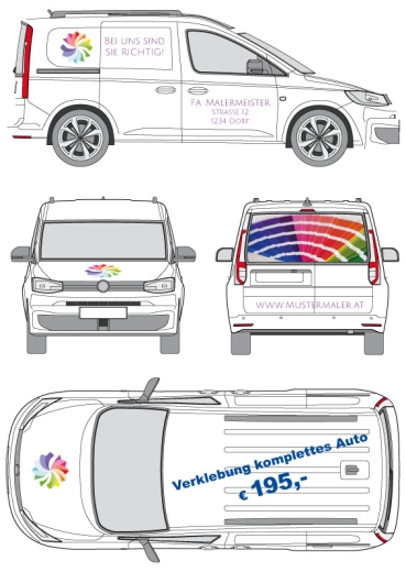 Autobeschriftung für mittlere Transporter und Kombis